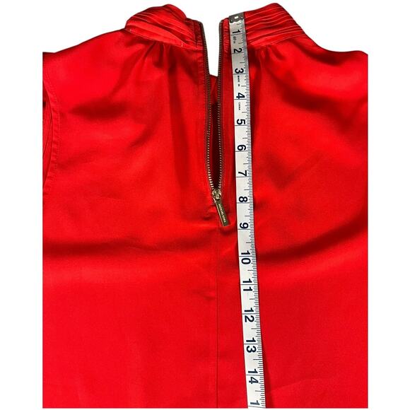 Michael Kors Women's Burnt Orange & Gold Sleeveless High Neck Bow Tie Size Large - Picture 7 of 11